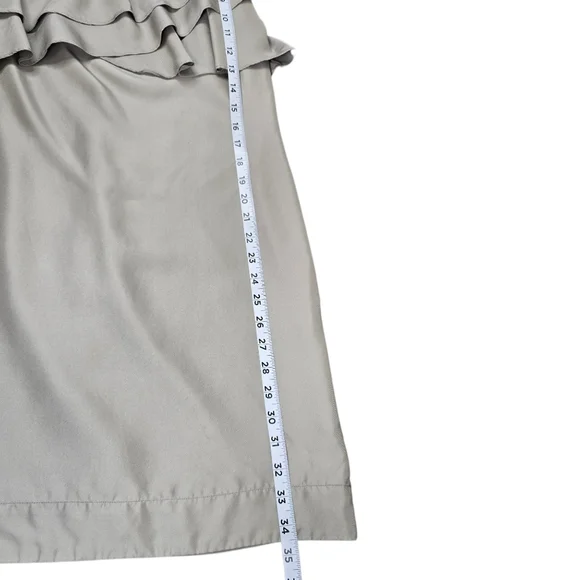 ⭐️Banana Republic One Shoulder Champagne  Ruffled Dress Sz 10 - Picture 8 of 10